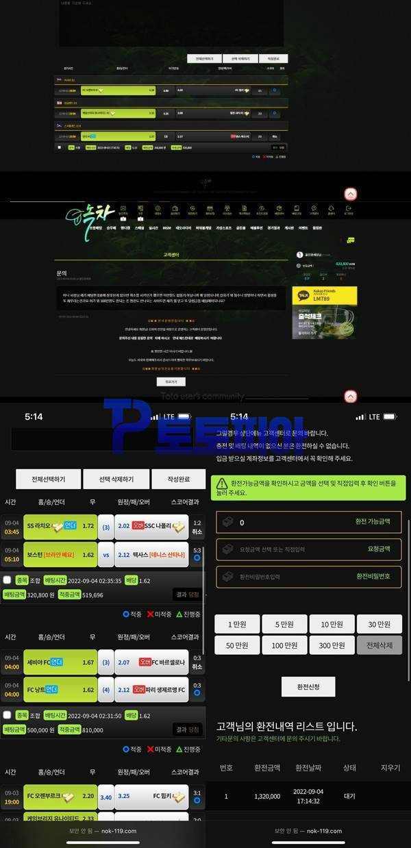 녹차 nok-119.com 스포츠 당첨금 132만원 먹튀 - 먹튀검증커뮤니티 토토피아